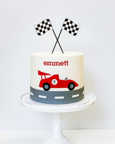 Racing Cakes For Boys, Racecar Smash Cake 1st Birthdays, Race Car Themed Smash Cake, Race Car Theme Cake Smash, Fast One Cake, Racing Car Cake For Boys, Race Car Theme Cake, Buttercream Car Cake, Two Fast Cake