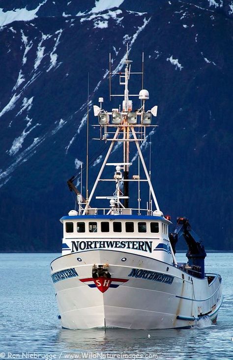 ✵ The F/V Northwestern arriving in Seward, Alaska. This is one of the crab boats from the Discovery Channel's show Deadliest Catch. Sit On Kayak, North To Alaska, Seward Alaska, Deadliest Catch, Working Boat, Crab Fishing, Fishing Vessel, The Crab, Discovery Channel