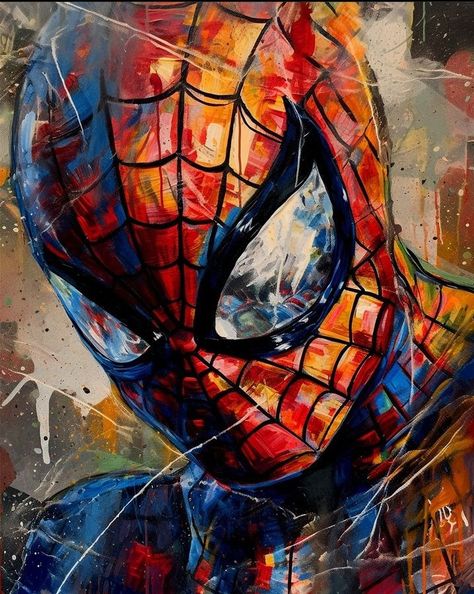 Spiderman Acrylic Painting, Spiderman Painting On Canvas, Marvel Acrylic Painting, Spiderman Canvas Art, Spider Man Painting, Spiderman Canvas, Spiderman Painting, Marvel Paintings, Scary Drawings