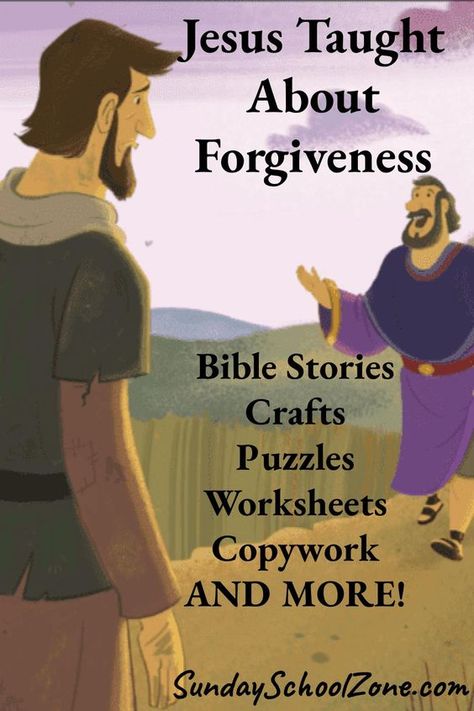 Help children understand forgiveness with these full-color, illustrated Bible activities. Always free printables! Forgiveness Activities For Kids, Forgiveness Crafts Sunday School, Forgiveness Activity, Forgiveness Activities, Forgiveness Craft, Forgiveness Lesson, Preschool Sunday School Lessons, Forgiveness Bible, Bible Lesson For Kids