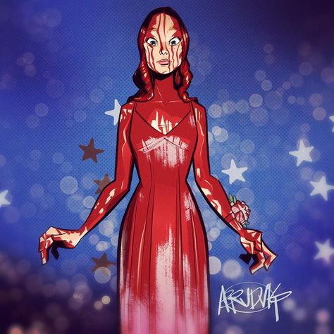 Carrie Fanart Stephen King, Carrie Tattoo Stephen King, Carrie Blood Scene, Carrie Drawing, Carrie White Fanart, Carrie White 1976, Carrie Fanart, Carrie Musical, Artober 2024