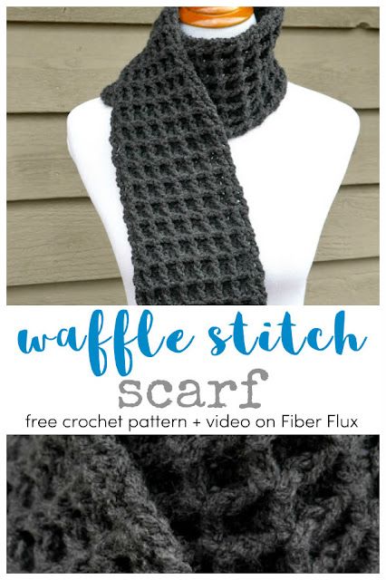 Waffle Stitch Scarf, Waffle Stitch Crochet, Crochet Waffle Stitch, Crochet Scarfs, Neck Warmers, Scarf Patterns, Crochet Scarf Pattern Free, Scarf Yarn, Waffle Stitch