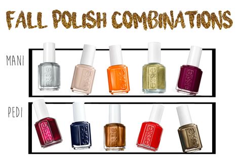 Fall Mani Pedi, Fall Mani Pedi Combos, Polish Pairings, Mani Pedi Color Combos, Mani Pedi Combos, Fall Polish, Nail Polish Combinations, Autumnal Decor, Sand Tropez