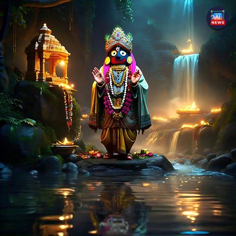 Experience the divine as Lord Jagannath, in his heavenly AI avatar, listens to the whispers of the people by a celestial fountain 🌌🕊️✨ on the occasion of Rathyatra 🙌❤️ . . #DivineConnection #HeavenlyListening #RathYatra Cartoons Krishna, Rath Yatra, Lord Jagannath, The Whispers, Divine Connections, Cute Krishna, Lord Krishna Images, Krishna Images, Lord Krishna