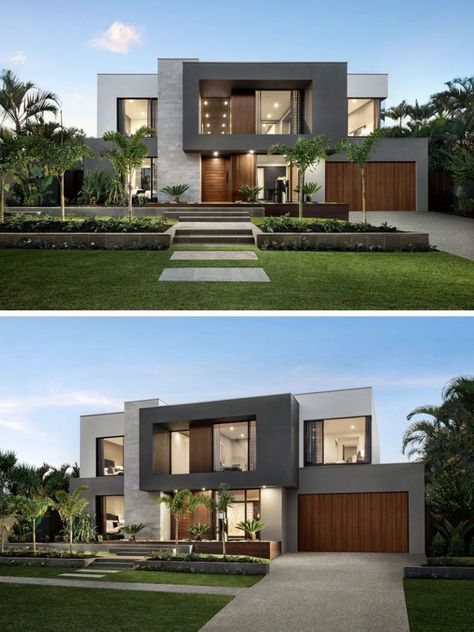 15 Extravagant Dream Houses That Are Worth Seeing Small Modern House Exterior, Home Designs Exterior, Australia House, A Modern House, Small Modern Home, Latest House Designs, Modern House Facades, Modern Exterior House Designs, Minimalist House Design