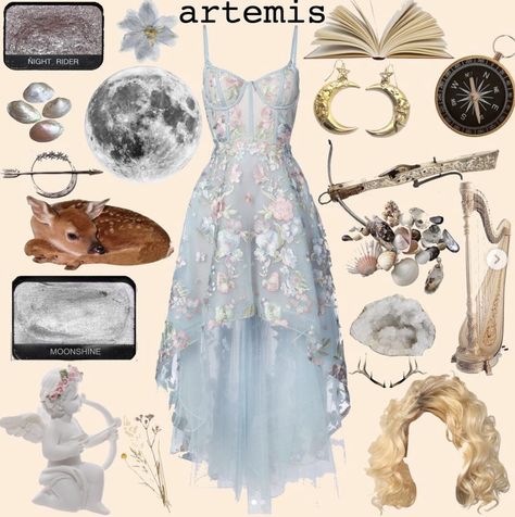 Greek Mythology Style Dress, Modern Greek Gods Outfits, Greek Goddess Aesthetic Outfits Modern, Artemis Outfit Aesthetic, Artemis Inspired Outfits, Artemis Aesthetic Outfit, Greek Goddess Dress Gowns, Apollo Aesthetic Outfit, Modern Greek Goddess Outfits