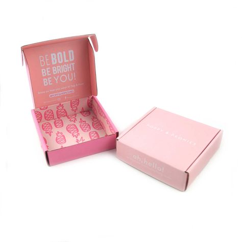 Small Box Packaging Ideas, Small Box Packaging, Branding Design Packaging Boxes, Pink Boxes Packaging, Small Box Design, Pink Packaging Ideas, Pink Box Packaging, Brownie Boxes Packaging, Pink Shipping Boxes