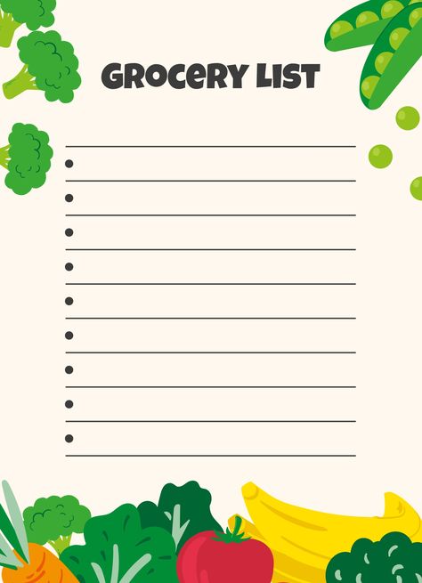 Grocery List Drawing, Shopping List Template Printables, Grocery List Template Editable, Grocery Template, Free Printable Grocery List Templates, Grocery Store List, Grocery Shopping List Template, Grocery List Organization, Kids Grocery Store