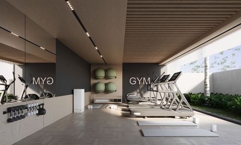 Apartment Gym Design, Gym Interior Design Ideas, Game Lounge, Commercial Gym Design, Workout Studio, Small Home Gym Ideas, Student Hostel, Luxury Home Gym, Home Gym Inspiration