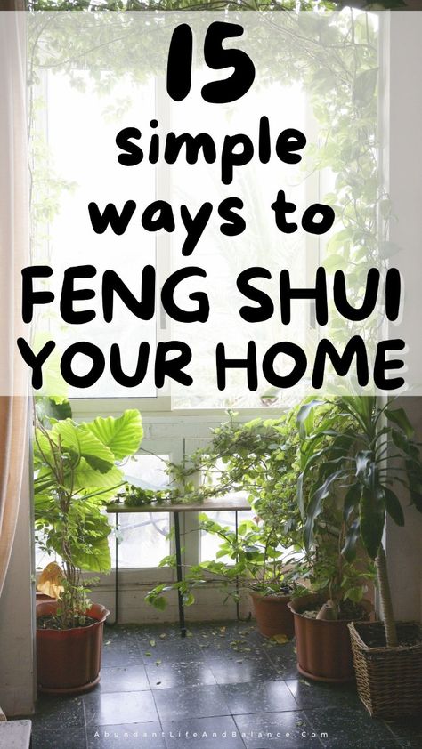 Want to create a harmonious and inviting space? Check out these 15 simple feng shui tips to feng shui your home! From the living room to the bedroom and even your office, these tips and ideas will help you bring positive energy into every corner. (contains affiliate link) Get the basics of feng shui and transform your home into a haven of peace and balance. Click to read more and start making your home feel amazing today! Fung Shway Apartment, What Is Feng Shui, Fungshway Home, Small Apartment Feng Shui, Feng Shui Hallway, Good Feng Shui Bedroom Layout, Feng Shui Small Living Room, Zen Decorating Ideas, Zen House Decor