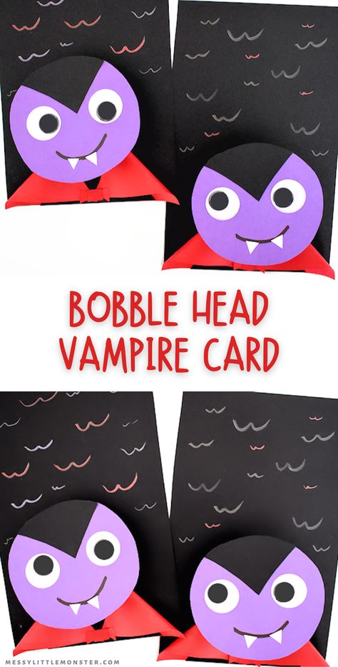 Vampire Crafts For Kids, Vampire Crafts, Vampire Craft, Easy Halloween Craft, Vampire Kids, Little Vampire, Puppets For Kids, Easy Art For Kids, Toddler Art Projects