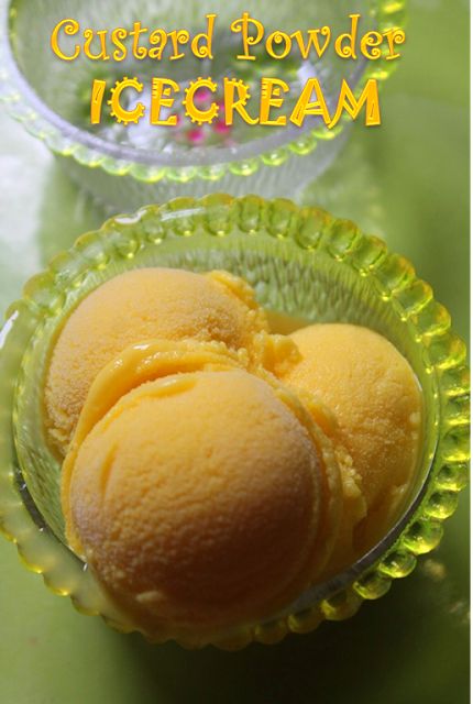 Eggless Custard Powder Ice Cream Recipe - use non dairy milk to veganize Vanilla Custard Ice Cream, Eggless Custard, Custard Ice Cream Recipe, Homemade Mango Ice Cream, Easy Custard, Custard Ice Cream, Vanilla Ice Cream Recipe, Cream Custard, Mango Ice Cream