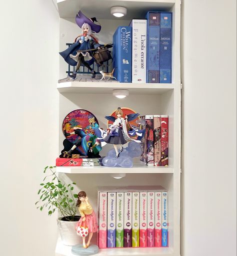 anime figure and manga collection, otaku room Anime Figure Shelf, Manga Shelf, Purple Room, One Piece Figure, Otaku Room, Purple Rooms, Cube Shelves, Figure Collection, Rei Ayanami