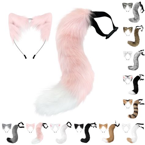 2024 Two-Dimensional Fox Cos Plush Animal Ears And Tail Suit Ears And Wolf Ears Hair Hoop Tail Fox Tail And Ears, Animal Ears And Tail, Tail Suit, Tail And Ears, Ears And Tail, Wolf Ears, Fox Tail, Ear Hair, Hair Hoop