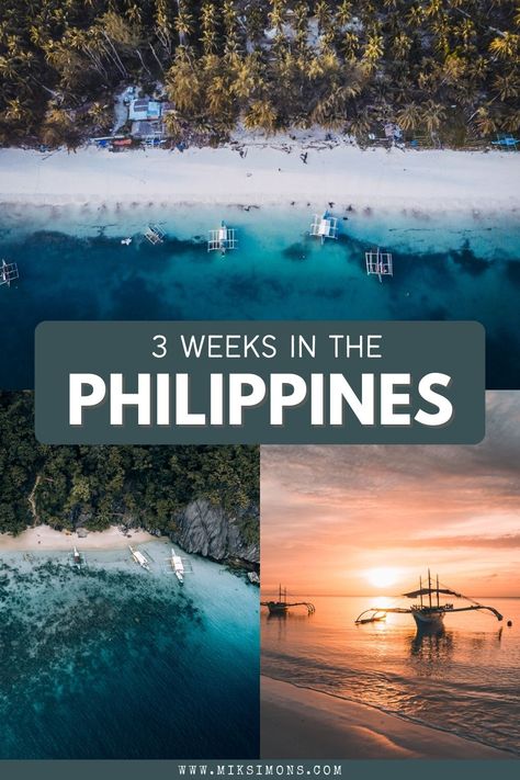 Tropical beaches, crystal-clear waters, secret lagoons, breathtaking waterfalls, and lovely local smiles. Whether you are planning a 2 -or 3-week Philippines itinerary, this comprehensive Philippine travel guide will show you the top attractions, hotels, restaurants, and transportation options along the way. Besides all this helpful information, I also added a map of the Philippines including our route which can help you to plan your own trip to the Philippines! Philippines Best Places, Philippine Travel Destinations, Philippines Honeymoon, Philippines Holiday, Cebu Philippines Travel, Map Of The Philippines, Philippines Aesthetic, Philippines Itinerary, Phillipines Travel