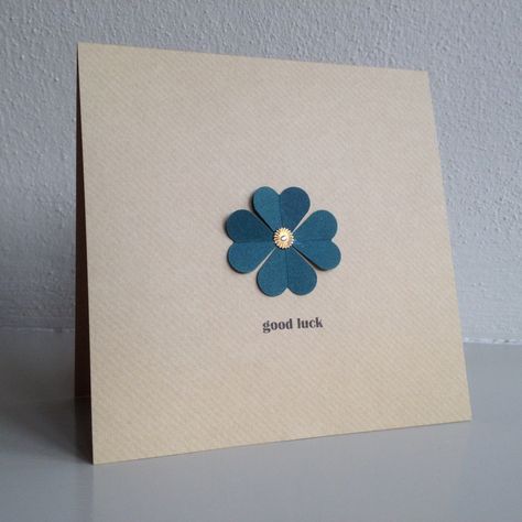 Good Luck Diy Cards, Good Luck Cards Handmade, Pretty Gift Wrapping Ideas, Scrappy Cards, Creative Bookmarks, Embroidery Cards, Good Luck Cards, Best Of Luck, Easy Diy Gifts