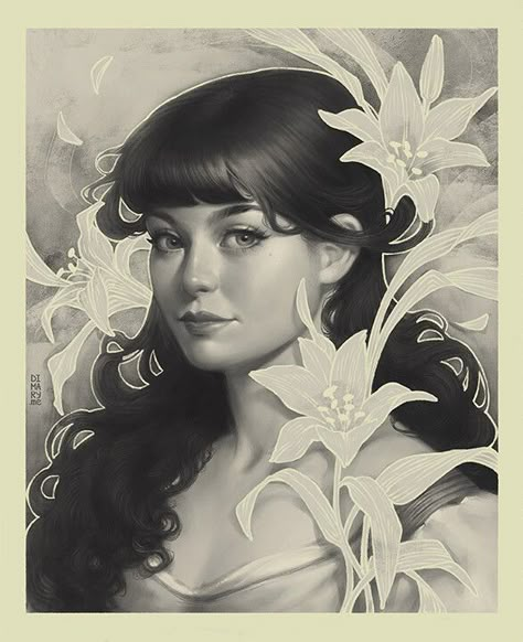 Duchess Tattoo, Character Pose References, Lana Style, Madonna Lily, Faces To Paint, Art Nuevo, Art Nouveau Tattoo, Ginger Hair Color, Portrait Drawings