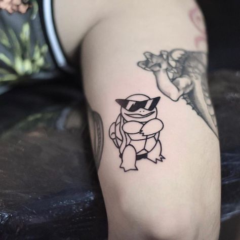 Pokemon Flash Tattoo, Squirtle Tattoo, Sebastian Tattoo, Simple Leg Tattoos, Nintendo Tattoo, Black Love Artwork, Pokemon Tattoos, Pokemon World, Pikachu Tattoo