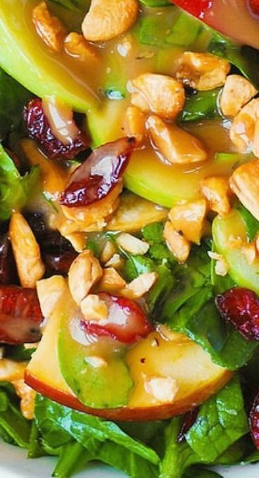 Salad With Cashews, Cranberry Spinach Salad, Apple Cranberry Salad, Salad With Balsamic Vinaigrette, Balsamic Vinaigrette Salad, Salad Coleslaw, Vinaigrette Salad, Cranberry Salad, Best Salad Recipes