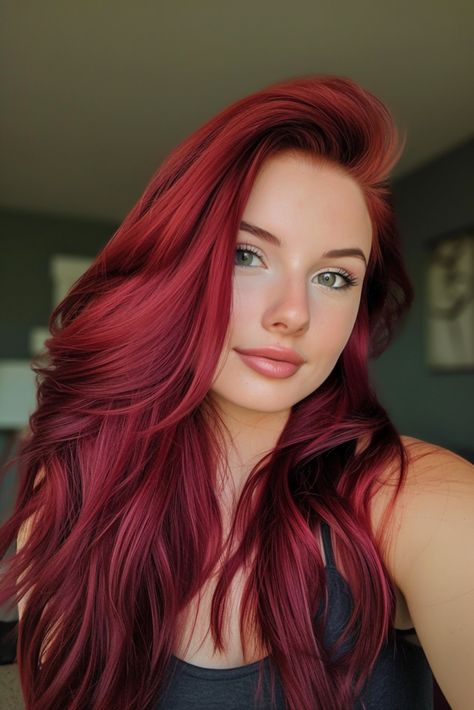 Cherry Red Hair Green Eyes, Best Hair Color For Green Eyes, Hair Colour For Green Eyes, Style 2025, Red Hair Green Eyes, Cherry Hair Colors, Red Hair Looks, Cherry Red Hair, Cherry Hair