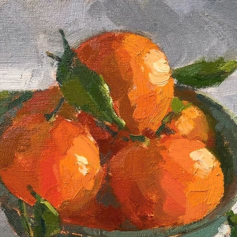 Clare Bowen Art - Plein Air on Instagram: "I’ve been saving this Clementine painting as it’s now in the @modernimpressionistmag as a demo article! Showing each stage of how I painted it. It’s a great magazine worth a look… 🧡 * * #modernimpressionistmag #demopainting #clementines #clementinepainting #citruspainting #citrus #🍊 #stilllifepainter #stilllifepainting #stilllfe #britishart #penzance #cornwall #interiordesign #newlyn #artist #oilpainting #cornishart #impressionistart #allaprima #painting #paintings #fineart #instaart #artlover #artlover🎨 #paintingfromlife #clarebowenartiststilllife" Clare Bowen, Penzance Cornwall, Leaf Bowl, Brown Paper Packages, Leaf Bowls, Vine Leaves, Citrus Oil, Impressionist Art, British Art