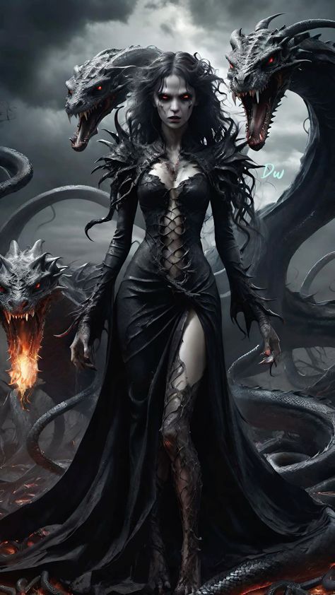 Female Dragon Art, Goddess Of Darkness, Witch Dragon, Sorceress Art, Dark Sorceress, Dark Beauty Fashion, Greek Goddess Art, Gothic Drawings, Queen Of Darkness