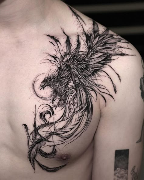 Check out the 15 Trendy Phoenix Tattoo Designs For Men. Ink this meaningful and masculine tattoo. Add it to your tattoo collection. Feniks Tattoo, Phoenix Tattoo Men, Phoenix Back Tattoo, Phoenix Tattoo For Men, Rabe Tattoo, Phoenix Bird Tattoos, Masculine Tattoos, Phönix Tattoo, Sketch Style Tattoos