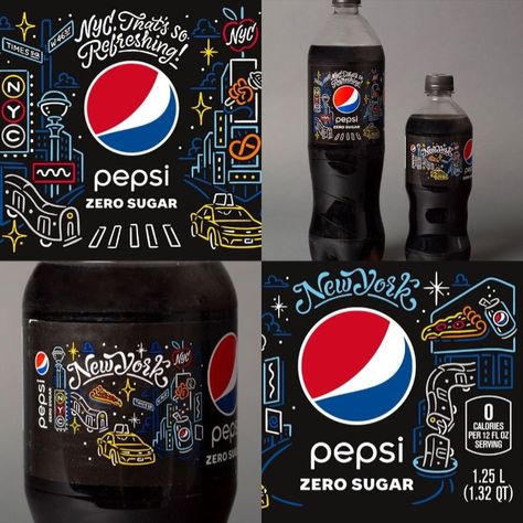 David Leutert created illustrations for the packaging of these limited edition NYC Pepsi Bottles. These bottles are now available in stores across New York, and they depict various iconic locations around the city. Vector Art Illustration Graphics, Gift Packaging Design, Limited Edition Packaging, Caricature Sketch, Pepsi Cola, Creative Packaging Design, Creative Packaging, Sport Poster, Energy Drinks