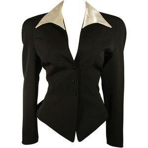 Pre-owned Theirry Mugler Western Inspired Blazer with White Silk Collar Size 44 Thierry Mugler, Silk Jacket, White Blazer, White Silk, Looks Style, Lookbook Outfits, Dream Clothes, Style Outfits, Look Cool