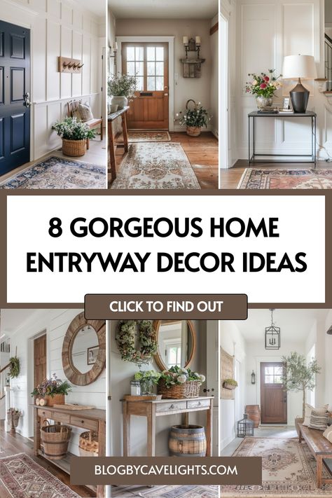 Discover 8 stunning entryway ideas to enhance your home entry. Get inspired and give your entrance the makeover it deserves! 🌿✨ Front Entrance Mirror Ideas, Small Entrance Decor Ideas, Entry Gallery Wall Entryway, Magnolia Entryway Ideas, Welcoming Entryway Ideas, Large Foyer Decor, Open Entryway Ideas Front Entry, Entry Wall Decor Ideas Front Entrances, Hall Entryway Ideas