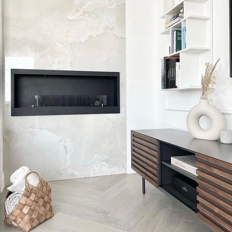 Dekton Helena, Dekton Bergen, Fireplace In The Middle, Bathroom Reno, In This House, The Fireplace, Space Decor, Bathroom Renos, Shower Wall