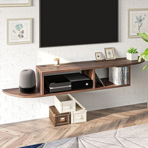 Amazon.com: Floating TV Stand Floating TV Shelf, 55” Modern Wall Mounted TV Console Media Console Floating Shelf for Under TV Entertainment Center for Cable Box/Xbox, for Living Room Bedroom, Rustic Walnut : Home & Kitchen Under Tv Shelf, Wall Mounted Tv Console, Shelf Under Tv, Tv Wall Shelves, Wall Mounted Media Console, Floating Tv Shelf, Modern Media Console, Under Tv, Floating Tv Stand