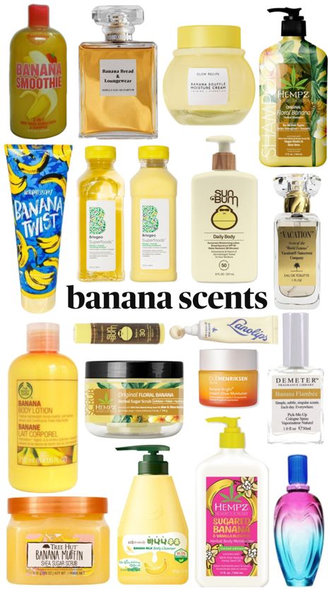 banana scented products. how to smell like banana Good Skin Tips, Body Hygiene, Hygiene Care, Shower Skin Care, Body Smells, Perfume Scents, Skin Care Items, Bath And Body Care, Body Care Routine