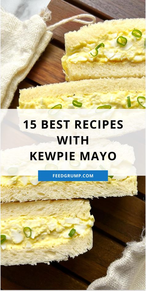 serving board with 2 egg salad sandwiches made with kewpie mayo Recipes That Use Mayonnaise, Kewpie Egg Salad, Kewpie Salmon, Kewpie Mayo Dishes, What To Do With Kewpie Mayo, Kewpie Mayo Egg Salad, Kewpie Recipe Ideas, Recipes With Japanese Mayo, How To Use Kewpie Mayo