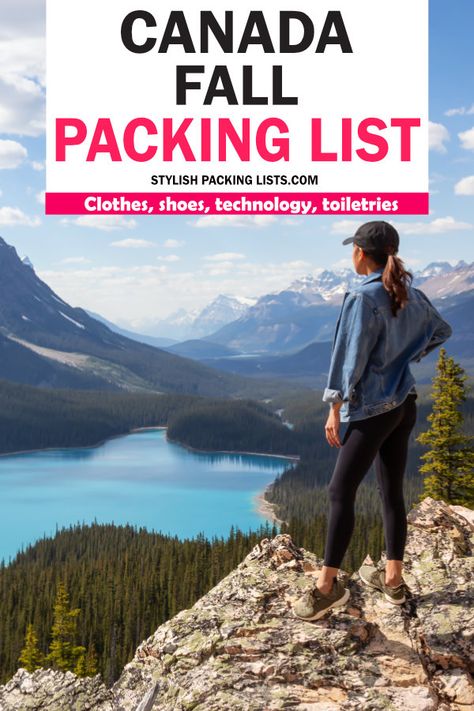 Exactly what to pack for Canada in fall. This packing list is super helpful with tips on what to wear and pack in September, October and November. Canada November Outfits, Canada Outfits Fall, Quebec City Outfits Fall, What To Wear In Quebec City In Fall, Fall Canada Outfits, Canada September Outfit, Canada In October Outfit, Vancouver September Outfits, Fall Cruise Outfits Canada