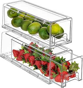 Small Apartment Refrigerator, Containers For Kitchen, Refrigerator Organizer, Fridge Drawers, Fridge Organizer, Clear Bins, Organizer Bins, Clean Fridge, Fridge Organisers