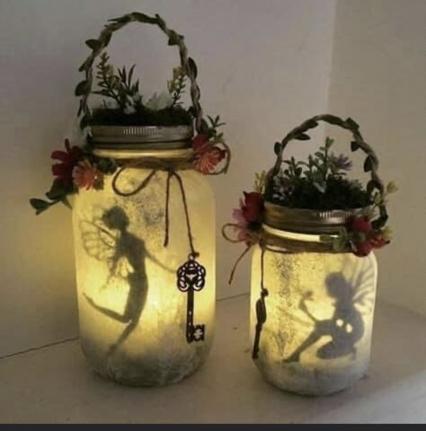 Garden Lantern, Fairy Room, Fairy Jars, Fairy Crafts, Led Candle, Fairy Garden Diy, Jar Crafts, Fairy Gardens, Enchanted Forest