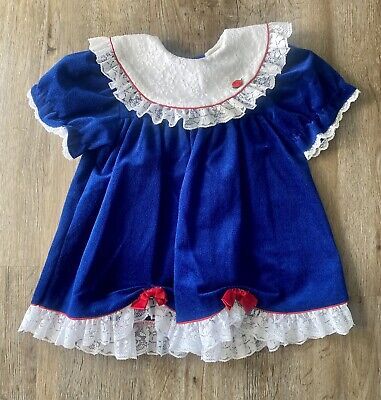 VTG 80s LITTLE PRECIOUS 24M baby toddler dress Red White Blue velvet made in USA  | eBay Toddler Dress, Dress Red, Blue Velvet, Vintage Children, Red White Blue, Baby Love, White Blue, Red Dress