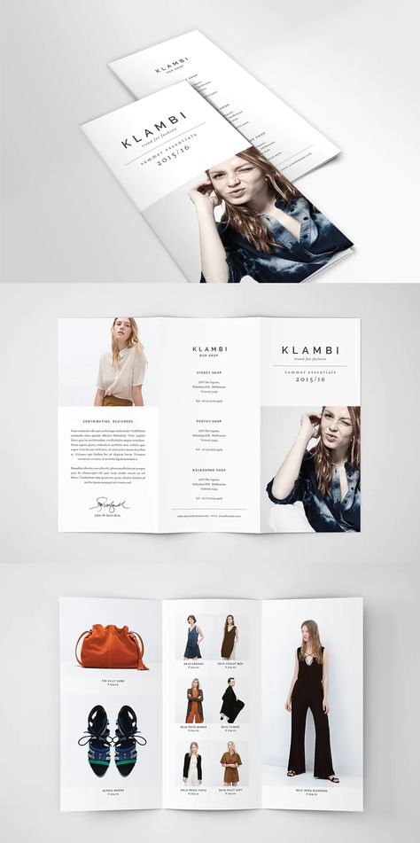 Fashion Trifold Brochure, Elegant Brochure Design Layout, Fashion Leaflet Design, Fashion Brand Flyer Design, Fashion Broucher, Brochure Design Fashion, Fashion Brochure Design, Fashion Leaflet, Brochure Layout Design