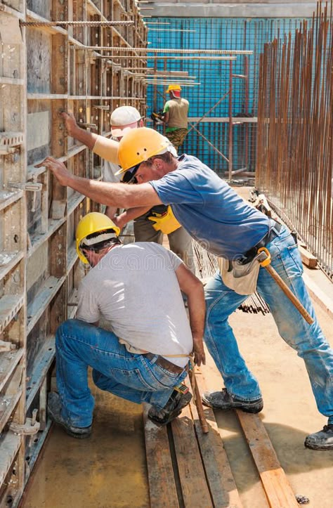 Construction workers busy with formwork frames. Authentic construction builders , #AD, #formwork, #frames, #Authentic, #Construction, #workers #ad Construction Worker Aesthetic, Animation Poses, Concrete Formwork, Working Men, Hiking Boots Outfit, Boots Outfit Men, Firm Foundation, Best Hiking Boots, Construction Techniques