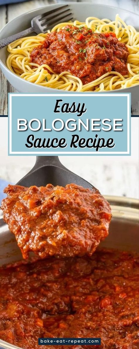 This easy Bolognese sauce is a rich, meaty, pasta sauce, that is freezer friendly and tastes fantastic. This easy Bolognese sauce is one of the recipes we like for serving over spaghetti noodles. It’s easy, it’s delicious, and while it’s not quite as quick to make as some of the other pasta sauce recipes on this site, it’s just as easy. Bolenese Sauce, Easy Bolognese Sauce, Meaty Pasta, Easy Bolognese, Pasta Sauce Recipes Easy, Easy Main Course Recipes, Slow Cooker Bolognese, Bolognese Sauce Recipe, Marinated Pork Chops