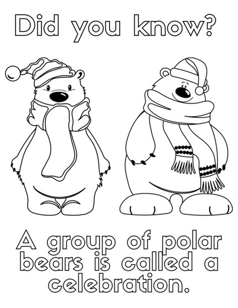 Polar Bear Coloring Pages, Polar Bear Coloring Page, Polar Bear Color, White Bears, Bear Template, Free Kids Coloring Pages, Polar Animals, Bear Coloring Pages, Free Greeting Cards