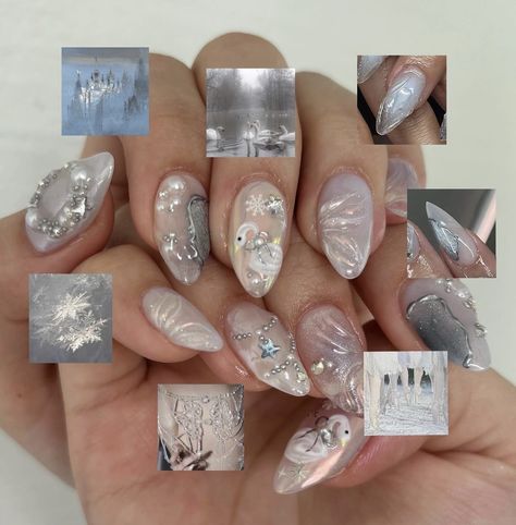 Swan Nails, Winter Swan, How To Have Style, Snow Nails, Pretty Nail Designs, Blush Nails, Dope Nail Designs, Pretty Gel Nails, Really Cute Nails