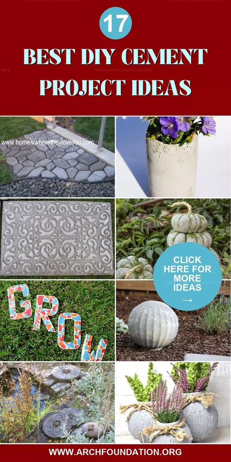 Check out these DIY cement projects that are both stylish and affordable! Whether you’re building planters, stepping stones, or decorative features, these ideas show how cement can be used to add a touch of elegance to your outdoor space. With a bit of effort, you can create beautiful, durable additions to your garden that stand the test of time. Cement Yard Art, Cement Diy Ideas, Cement Crafts Garden, Concrete Stepping Stones Diy, Diy Cement Projects, Diy Cement Planters, Cement Projects, Concrete Fountains, Diy Cement