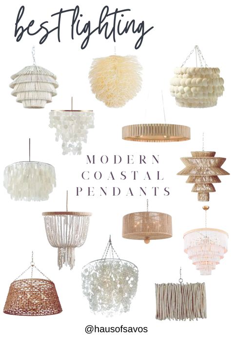 If you love the look of modern coastal decor, but don't want to break the bank, then you'll love our selection of chic coastal modern ceiling lights. These lights combine the sleek and modern look of today's home decor trends with the cozy feel and charm of coastal-inspired decor. With a variety of styles and colors to choose from, you're sure to find the perfect fit for your space. Coastal Style Lighting, Coastal Vanity Lighting, Ibiza Decor, Modern Coastal Interior, Boho Ceiling, Coastal Style Bathroom, Florida Naples, Coastal Light Fixtures, Coastal Pendant