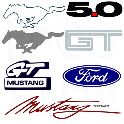 Mustang Logo Set FREE SVG File - Great for making t-shirts and decals. Great Father's Day SVG for Mustang Lovers Mustang Party Ideas, Car Svg Free, Car Svg, Mustang Brand Tattoo, Mustang Svg Free, Ford Svg File Free, Mustangs Svg, Mustang Symbol, Ford Svg