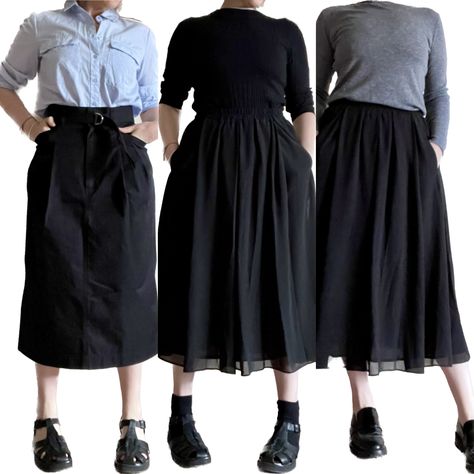 Long Skirt Ootd, Black Long Skirt, Skirt Ootd, Apostolic Pentecostal, Long Black Skirt, Travel Capsule Wardrobe, Travel Capsule, Travel Wardrobe, Long Black