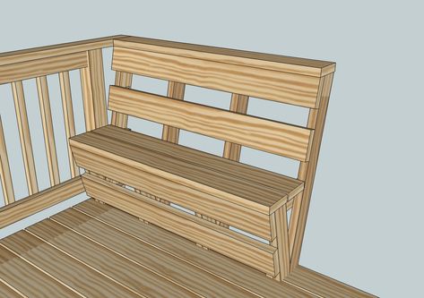 Custom Deck Bench and Railing – Kreg Owners' Community Deck Benches, Deck Bench Seating, Deck Bench, U Design, Deck Seating, Deck Railing, Cool Deck, House Deck, Custom Decks