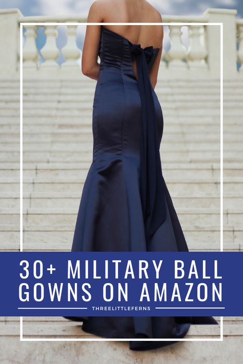 If you're looking for inspiration on what to wear to a military ball, you've come to the right place! I've rounded up a slew of military ball gowns in every price range that can ALL be found on Amazon! Marine Ball Dresses, Marine Corps Ball, Navy Ball, Marine Ball, Military Ball Dress, Military Ball Gowns, Military Girlfriend, Military Ball Dresses, Ball Hairstyles