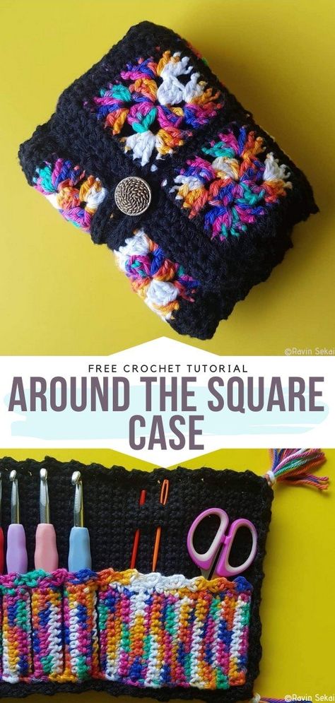 Diy Crochet Hook Case, Crochet Case Pattern, Crochet Hook Case Pattern, Scissor Case Pattern, Crochet Needle Case, Diy Crochet Hook, Crochet Pencil Case, Crochet Studio, Crafting Activities